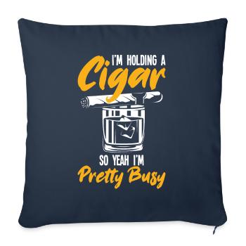 Drôle de cigare fumer Cigar Smoker Cadeau - Housse de coussin décorative 45 x 45 cm - bleu marine - Devant