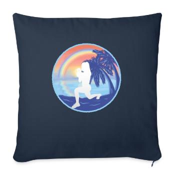 HIIT Fitness Femme - Housse de coussin décorative 45 x 45 cm - bleu marine - Devant