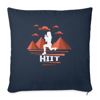 HIIT Fitness Femme - Housse de coussin décorative 45 x 45 cm - bleu marine - Devant
