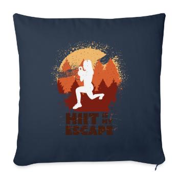 HIIT, Femme Fitness - Housse de coussin décorative 45 x 45 cm - bleu marine - Devant