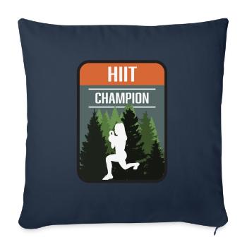 HIIT Champion - Housse de coussin décorative 45 x 45 cm - bleu marine - Devant