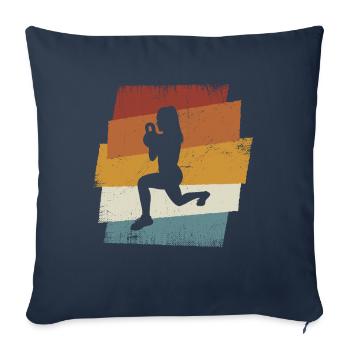 HIIT rétro - Housse de coussin décorative 45 x 45 cm - bleu marine - Devant
