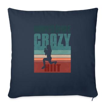 HIIT rétro - Housse de coussin décorative 45 x 45 cm - bleu marine - Devant