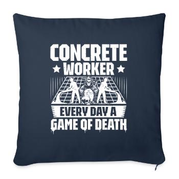 Concrete builder Reinforced concrete builder Concrete Worker - Sofa pillowcase 17,3'' x 17,3'' (45 x 45 cm) - navy - Front
