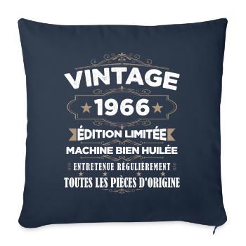 Vintage 1966 Édition Limitée - Housse de coussin décorative 45 x 45 cm - bleu marine - Devant