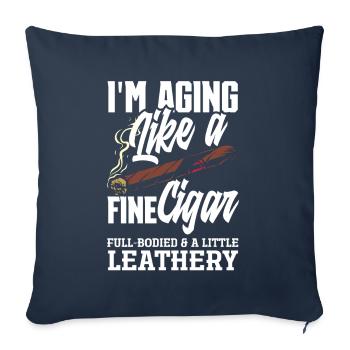 Drôle de cigare fumer Cigar Smoker Cadeau - Housse de coussin décorative 45 x 45 cm - bleu marine - Devant