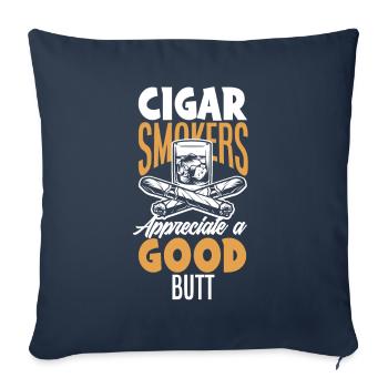 Drôle de cigare fumer Cigar Smoker Cadeau - Housse de coussin décorative 45 x 45 cm - bleu marine - Devant