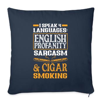 Drôle de cigare fumer Cigar Smoker Cadeau - Housse de coussin décorative 45 x 45 cm - bleu marine - Devant