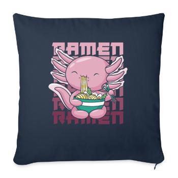 Axolotl Ramen Funny Ramen - Sofa pillowcase 17,3'' x 17,3'' (45 x 45 cm) - navy - Front