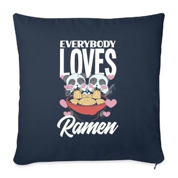 Everyone loves ramen Funny ramen - Sofa pillowcase 17,3'' x 17,3'' (45 x 45 cm) - navy - Front