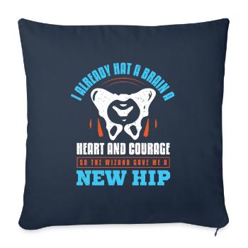 courage so the wizard gave me a new hip - Sofakissenbezug 45 x 45 cm - Navy - Vorne