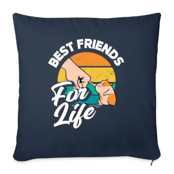 Funny Hamster Gift - Sofa pillowcase 17,3'' x 17,3'' (45 x 45 cm) - navy - Front