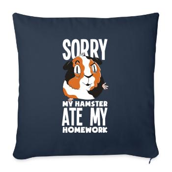 My hamster ate my homework - Sofa pillowcase 17,3'' x 17,3'' (45 x 45 cm) - navy - Front