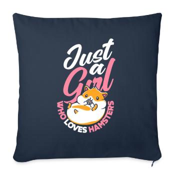 Funny Hamster Gift - Sofa pillowcase 17,3'' x 17,3'' (45 x 45 cm) - navy - Front