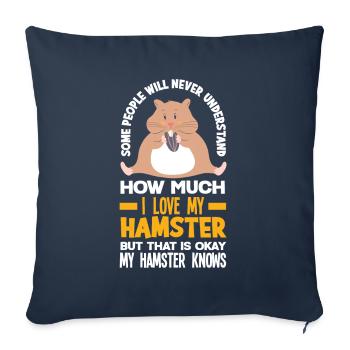 Funny Hamster Gift - Sofa pillowcase 17,3'' x 17,3'' (45 x 45 cm) - navy - Front