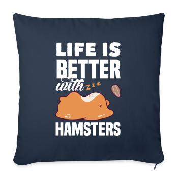 Funny Hamster Gift - Sofa pillowcase 17,3'' x 17,3'' (45 x 45 cm) - navy - Front