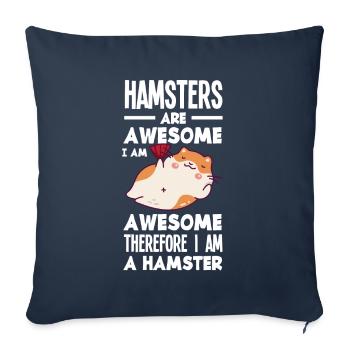Funny Hamster Gift - Sofa pillowcase 17,3'' x 17,3'' (45 x 45 cm) - navy - Front