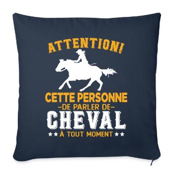 Cette Personne Risque Parler De Cheval Tout Moment - Housse de coussin décorative 45 x 45 cm - bleu marine - Devant