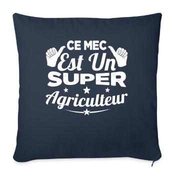 Ce Mec est Un Super Agriculteur Cadeau Humour - Housse de coussin décorative 45 x 45 cm - bleu marine - Devant