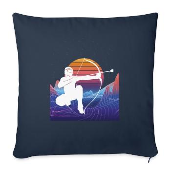 Balise fléchée Vaporwave - Housse de coussin décorative 45 x 45 cm - bleu marine - Devant