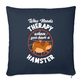 Funny Hamster Gift - Sofa pillowcase 17,3'' x 17,3'' (45 x 45 cm) - navy - Front