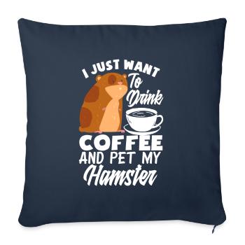 Funny Hamster Gift - Sofa pillowcase 17,3'' x 17,3'' (45 x 45 cm) - navy - Front