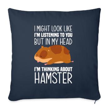 Funny Hamster Gift - Sofa pillowcase 17,3'' x 17,3'' (45 x 45 cm) - navy - Front