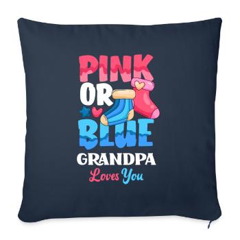 Pink Or Blue Gender Reveal Baby Party Grandpa - Sofa pillowcase 17,3'' x 17,3'' (45 x 45 cm) - navy - Front