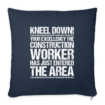 Construction worker Construction construction trade Construction profession Mason - Sofa pillowcase 17,3'' x 17,3'' (45 x 45 cm) - navy - Front