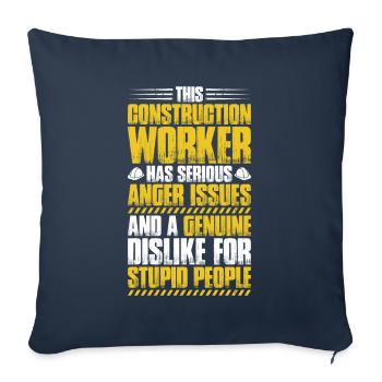 Construction worker Construction construction trade Construction profession Mason - Sofa pillowcase 17,3'' x 17,3'' (45 x 45 cm) - navy - Front