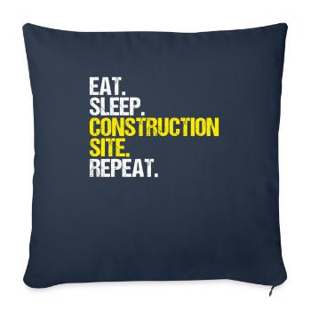 Construction worker Construction construction trade Construction profession Mason - Sofa pillowcase 17,3'' x 17,3'' (45 x 45 cm) - navy - Front