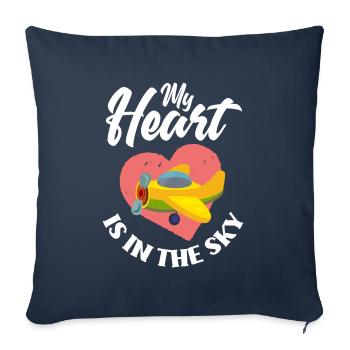 Airplane Aviation Pilot Funny Pilot Gift - Sofa pillowcase 17,3'' x 17,3'' (45 x 45 cm) - navy - Front