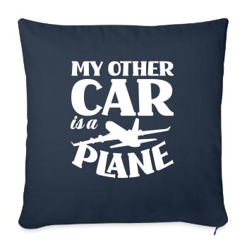 Pilote d’avion d’aviation Drôle de cadeau de pilote - Housse de coussin décorative 45 x 45 cm - bleu marine - Devant