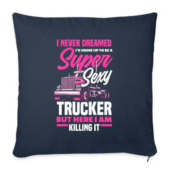 Truck Driver Trucker Truck Driver Driver - Sofa pillowcase 17,3'' x 17,3'' (45 x 45 cm) - navy - Front