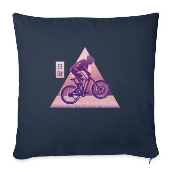 Vaporwave Descente - Housse de coussin décorative 45 x 45 cm - bleu marine - Devant