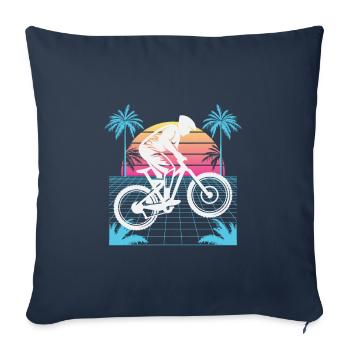 Vaporwave Descente - Housse de coussin décorative 45 x 45 cm - bleu marine - Devant