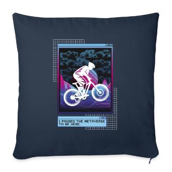 Vaporwave Metaverse Downhill - Sofakissenbezug 45 x 45 cm - Navy - Vorne