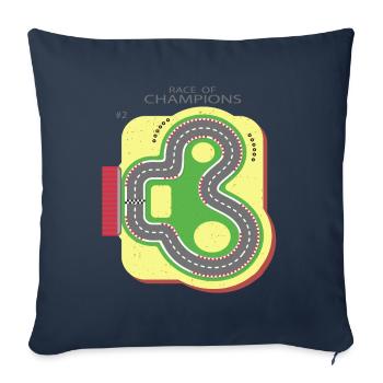 Play Mat Car Race Track, Race of Champions Kids 2 - Housse de coussin décorative 45 x 45 cm - bleu marine - Devant