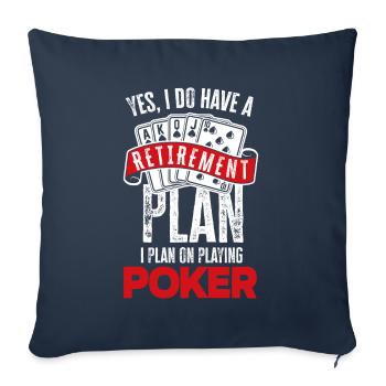 Poker Players Poker Players Poker Gift Pension - Sofa pillowcase 17,3'' x 17,3'' (45 x 45 cm) - navy - Front