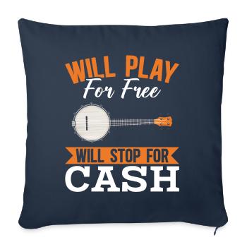 Bad Banjo Player Humor Folk Country Music - Sofa pillowcase 17,3'' x 17,3'' (45 x 45 cm) - navy - Front
