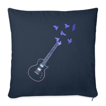 Colorful Acoustic Guitar Birds Music Lovers - Sofa pillowcase 17,3'' x 17,3'' (45 x 45 cm) - navy - Front