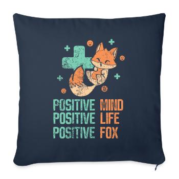 positve mind - positive life - positive fox - Sofakissenbezug 45 x 45 cm - Navy - Vorne