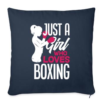 Drôle de boxer de boxe cadeau - Housse de coussin décorative 45 x 45 cm - bleu marine - Devant