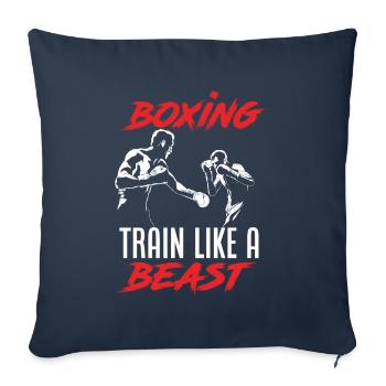 Drôle de boxer de boxe cadeau - Housse de coussin décorative 45 x 45 cm - bleu marine - Devant