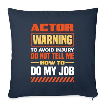 Drôle d’acteur Actrice Cadeau - Housse de coussin décorative 45 x 45 cm - bleu marine - Devant