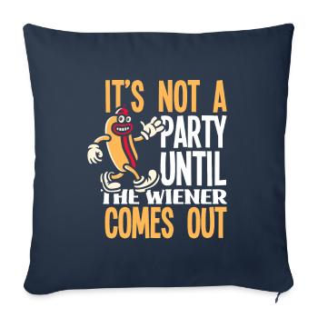 Hot Dog Hot Dogs Lover Cadeau - Housse de coussin décorative 45 x 45 cm - bleu marine - Devant
