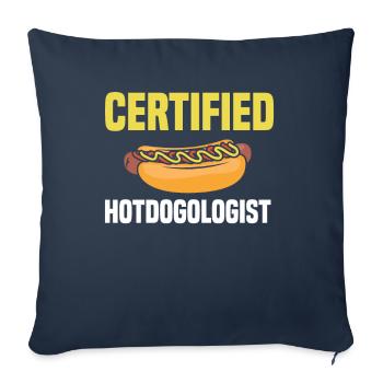 Hot Dog Hot Dogs Lover Cadeau - Housse de coussin décorative 45 x 45 cm - bleu marine - Devant