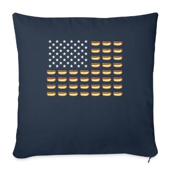 Hot Dog Hot Dogs Lover Cadeau - Housse de coussin décorative 45 x 45 cm - bleu marine - Devant