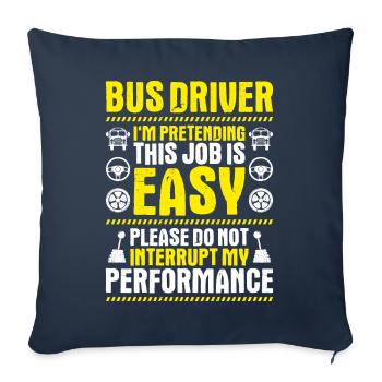 Chauffeur d’autobus Chauffeur d’autobus Autobus chauffeur d’autobus scolaire - Housse de coussin décorative 45 x 45 cm - bleu marine - Devant
