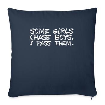 Some Girls Chase Boys I Pass Them I Snowboard Ski - Sofa pillowcase 17,3'' x 17,3'' (45 x 45 cm) - navy - Front